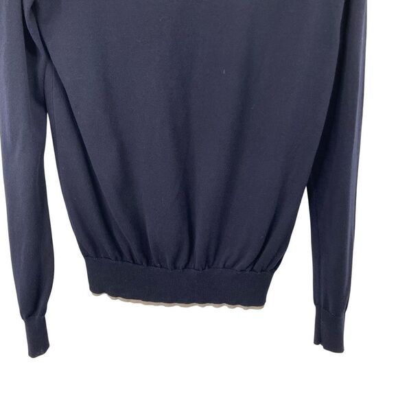 Jill Sander cotton contrast trim Sweater Size 44 navy blue made in Italy - Picture 5 of 10